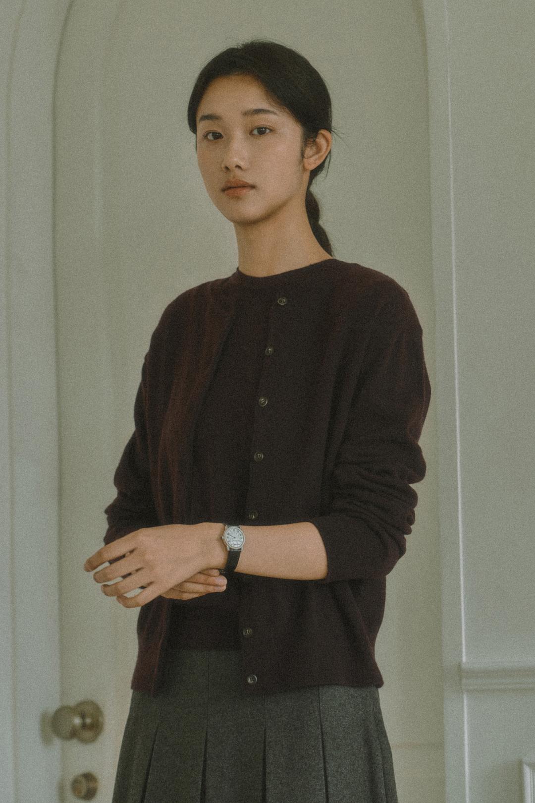 EMMVE KNIT CARDIGAN_WINE