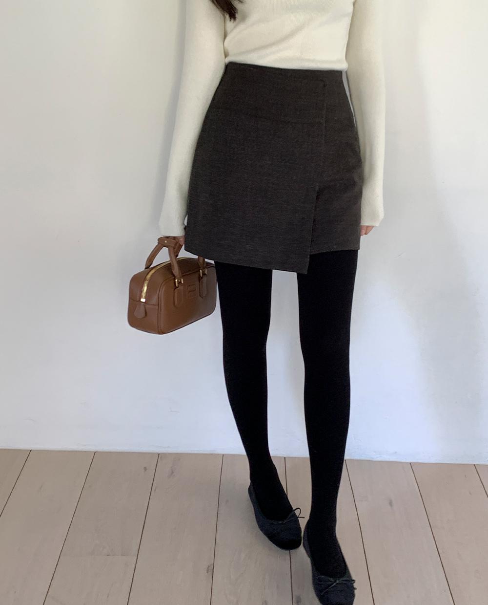 언발 랩 스커트