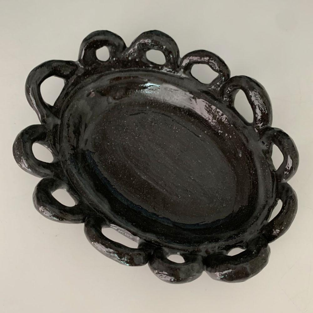 raw 블랙 라운드 세라믹 접시