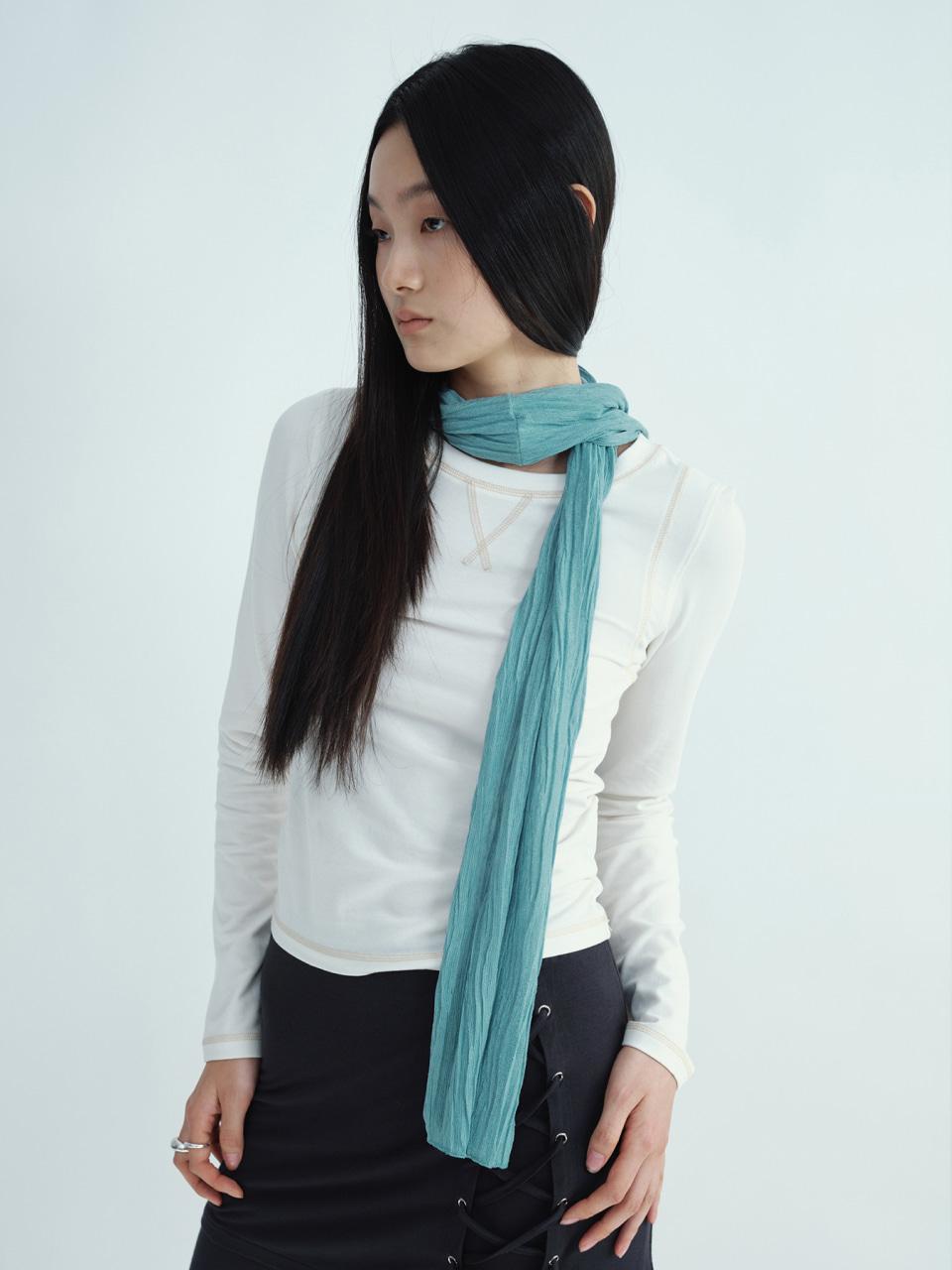 Sheer Wrinkle Scarf [Blue]