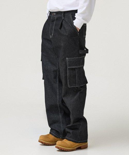 CARGO DENIM PANT - BLACK