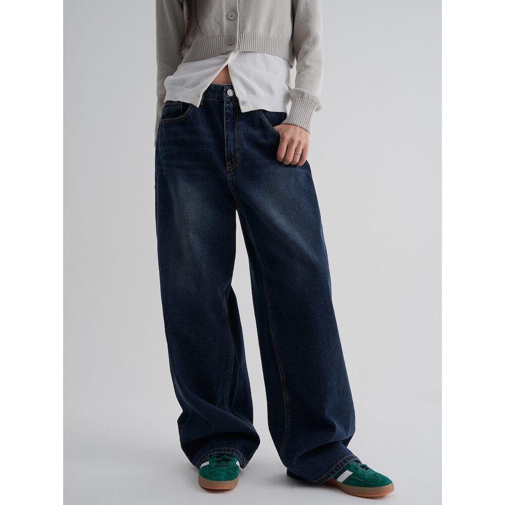 에잇세컨즈 틴워싱 와이드 기모 데님  네이비 (355X21LP2R)