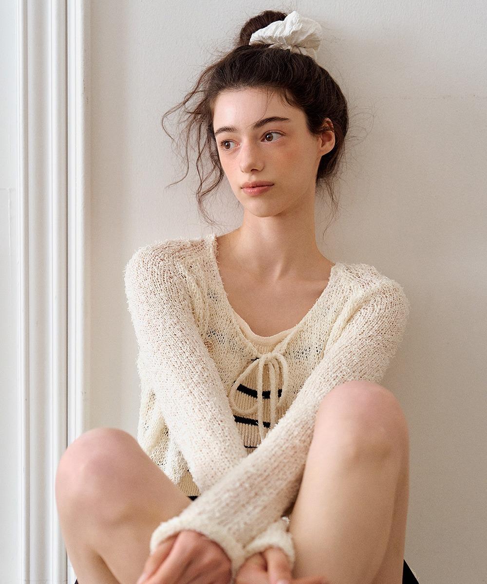 Dear hairy string cardigan (Ivory)