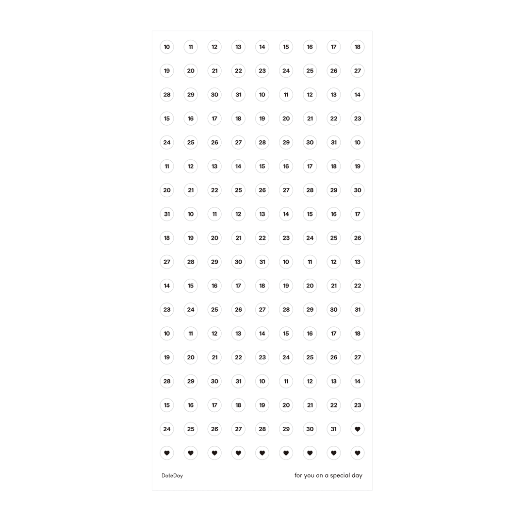 [3rd reorder] Seal sticker - Basic number 01 (date)