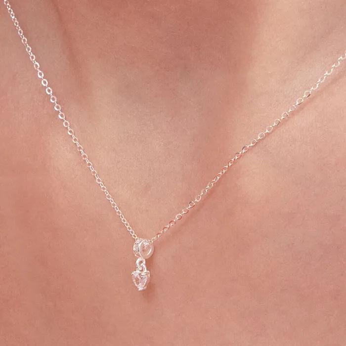 [silver925] whisper heart cubic necklace