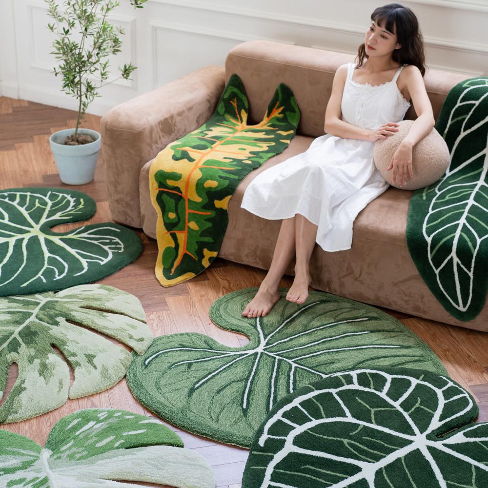 북유럽 식물 러그 카페트 단모 침실 거실 포인트러그 6종