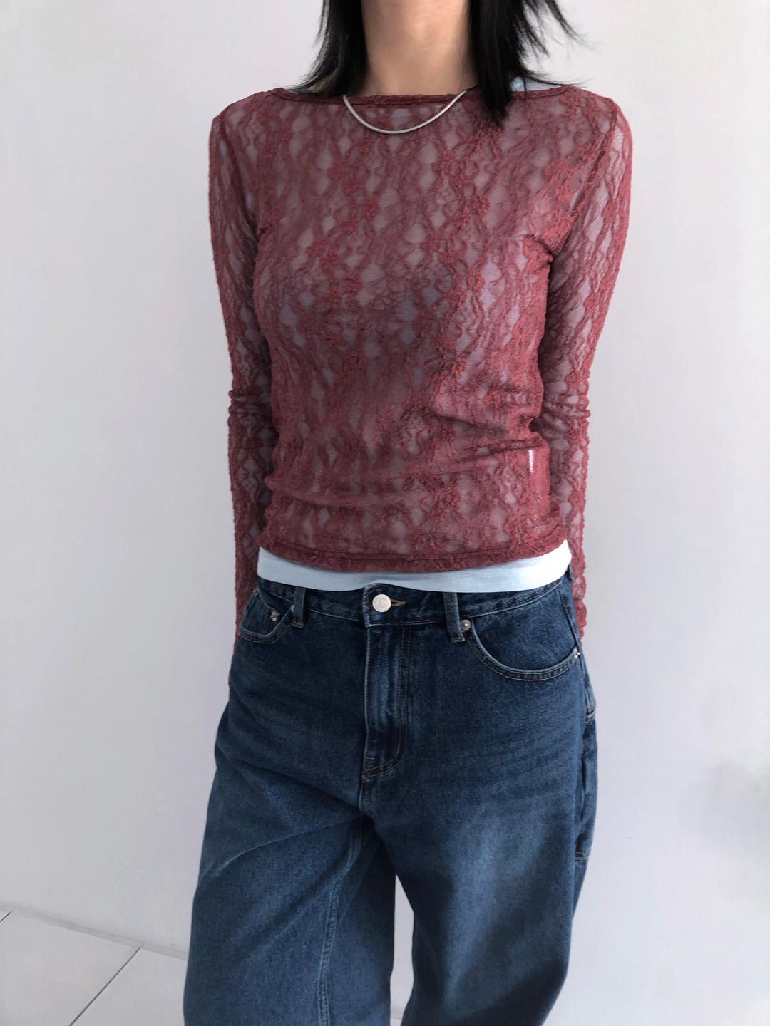 flower see-through tee (3c)