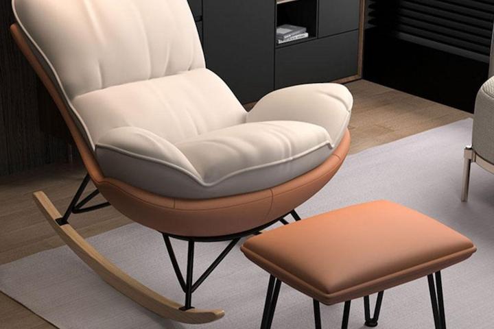 [해외] 편안한 1인용 리클라이너 흔들의자 (스툴 증정)