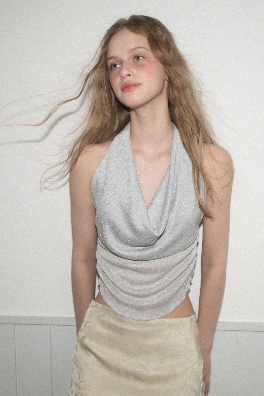 Metal halterneck-silver