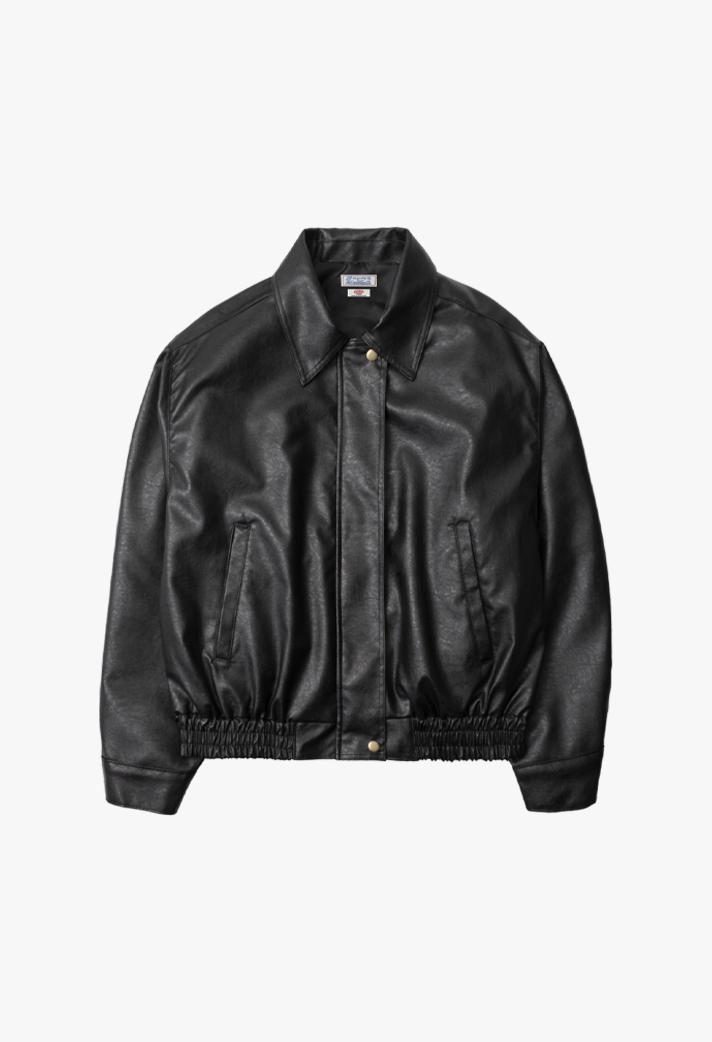 W/비건 레더 블루종 자켓 (3color)