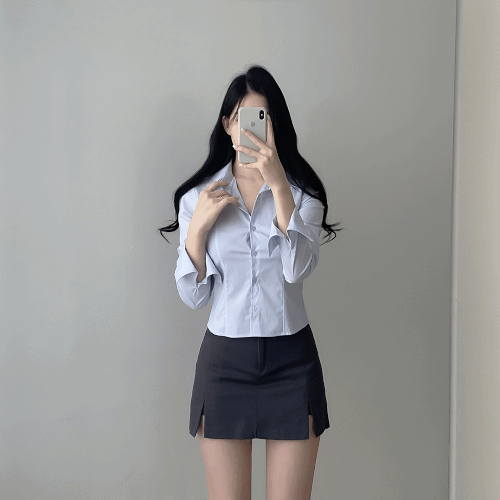 (여리글램ღ,허리쏙!!) 데이빈 스판쫀쫀 긴팔 카라 셔츠 남방 3color