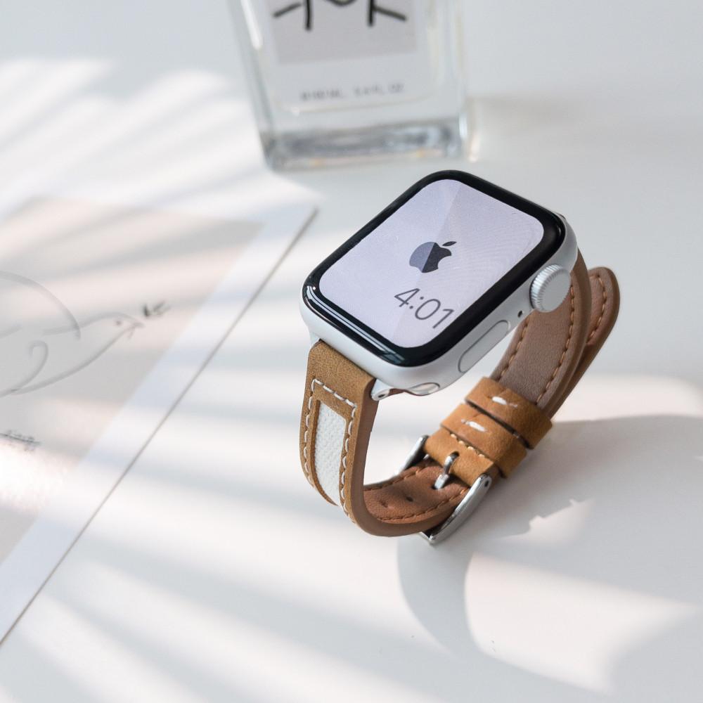 아이메이드잇 애플워치 가죽 캔버스레더 스트랩 여름 슬림 여성 나토 밴드 7 6 se 호환