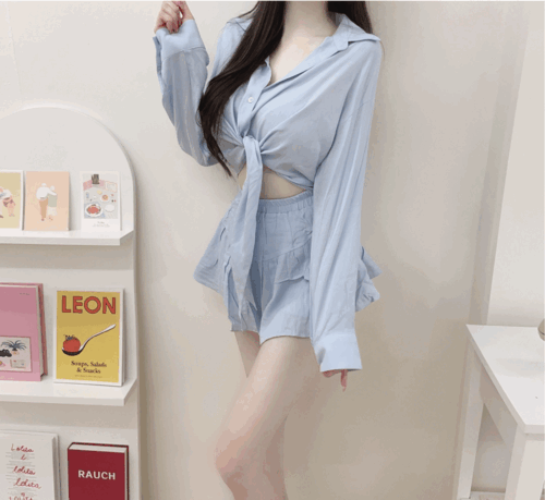 [살랑여리 청순왕] 에쓰 루즈 여리핏 셔츠 블라우스