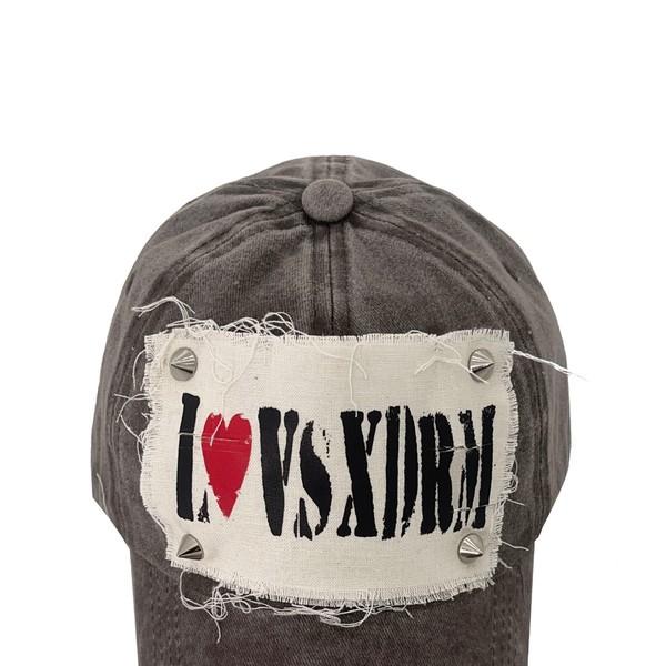 LOVE STUD BALL CAP (WASHED BROWN)바로발송