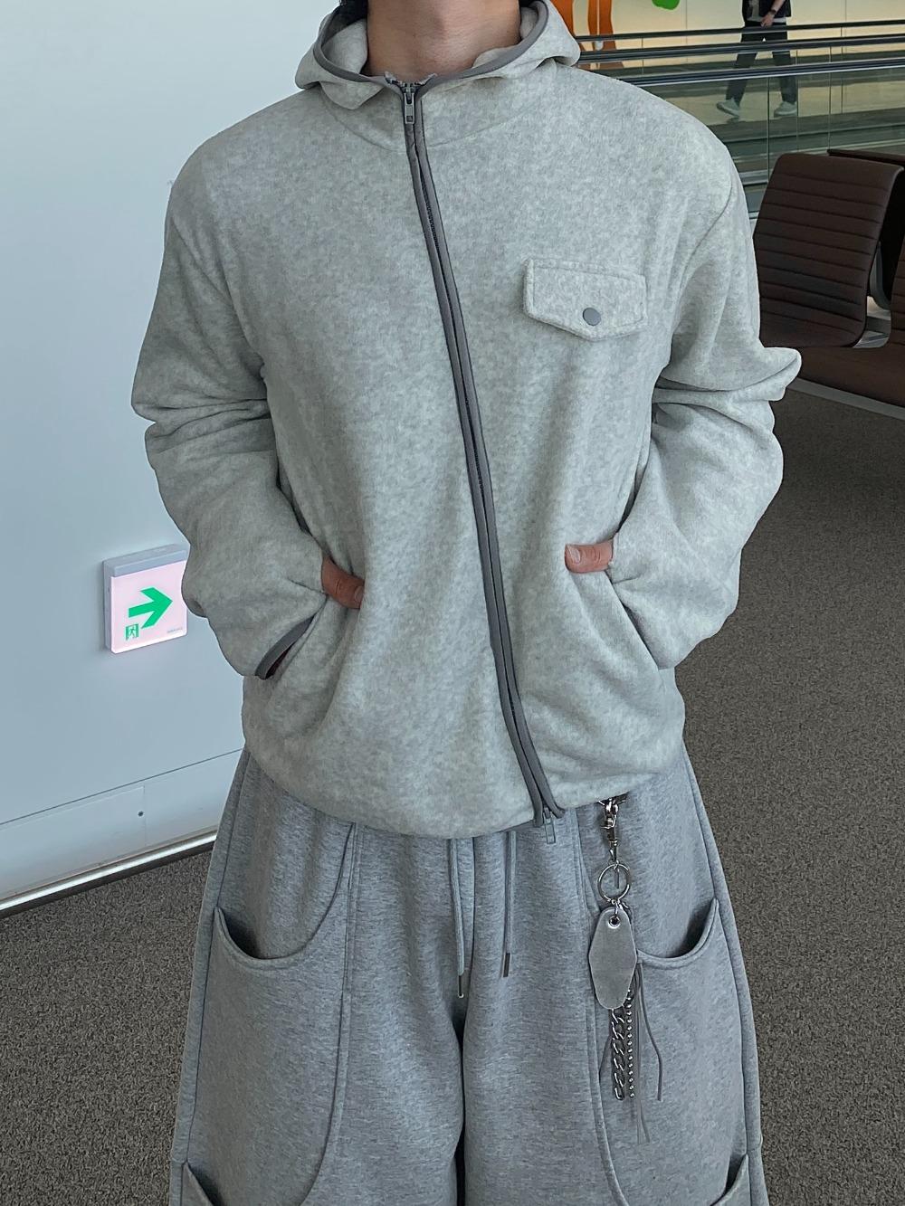 시드 핑거홀 후리스 후드집업 3C