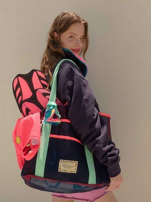 네이비 메쉬 비치 썸머백