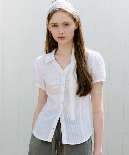 SLIM COLLAR BLOUSE WHITE