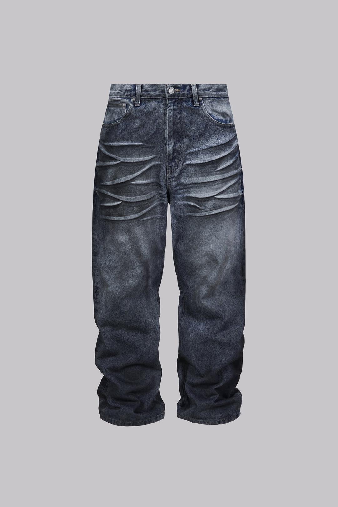 REGULAR SAGGING DIRTY DENIM PANTS