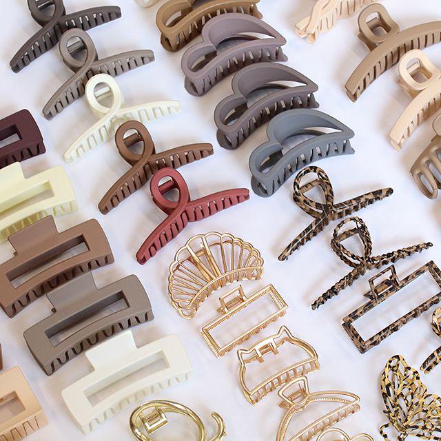 [당일출고/70종] 가을신상 데일리 헤어핀 집게핀 올림머리 겨울 빅사이즈 반묶음 긴머리 무광 꼬임 사각