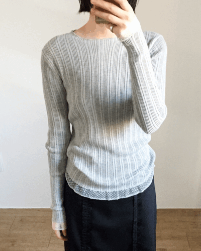 더기 [오늘출발/MD추천]레이스 헴 니트 (2color) *전 컬러 당일 발송 가능!