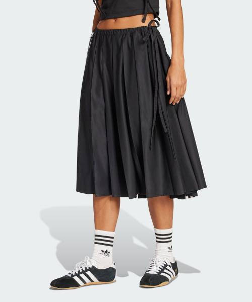 리본 플리티드 맥시 스커트 - 블랙 / JW0114