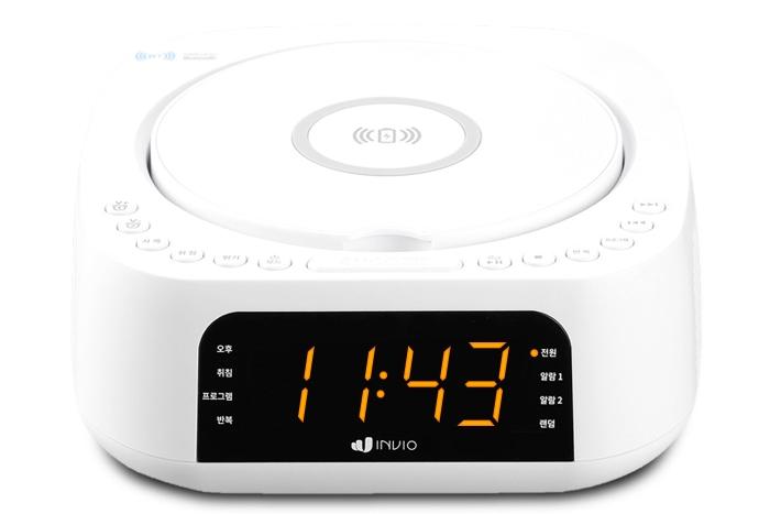 고속무선충전 LED시계 블루투스 CD플레이어 FM라디오 IV-CD200W