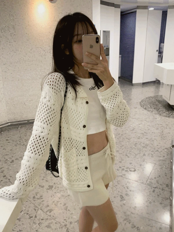 [2color] 하모니 펀칭 니트 가디건