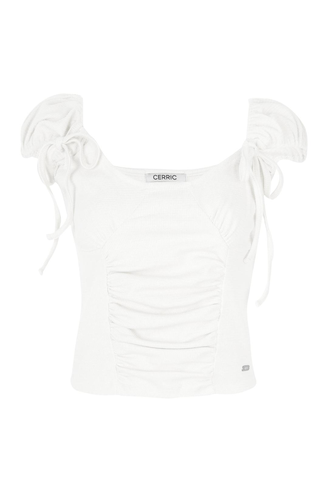 CREASE SHIRRING HALF TOP / IVORY