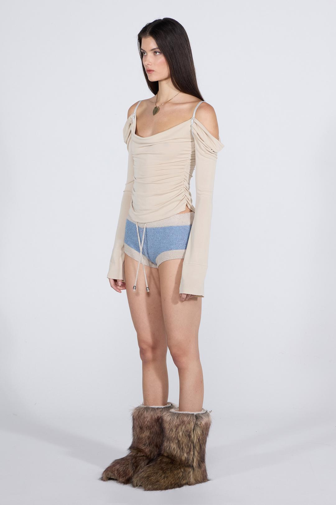 Draped Off-Shoulder Top Raw