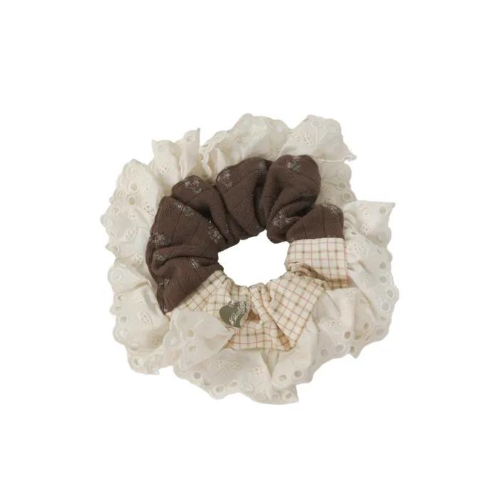 Lace scrunchie_brown
