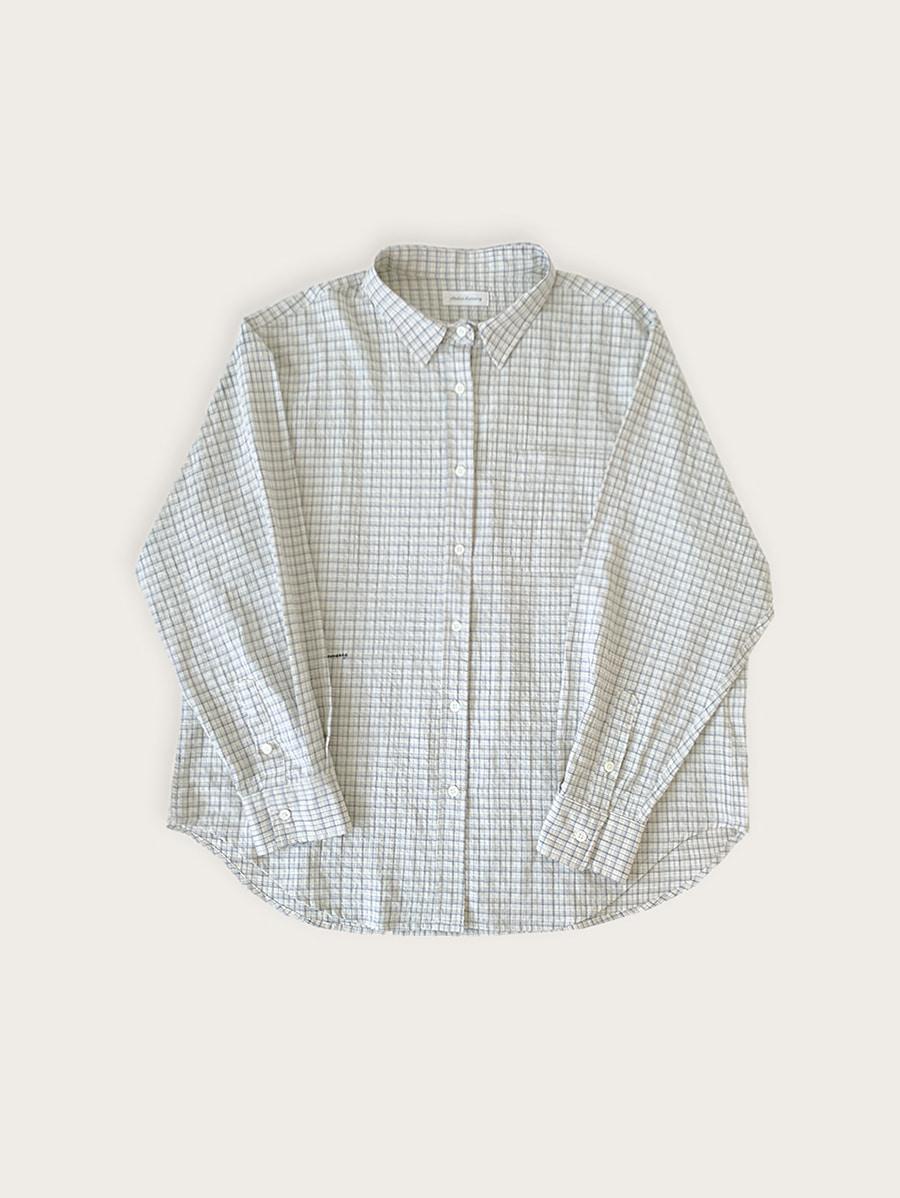 windy check shirt - light beige