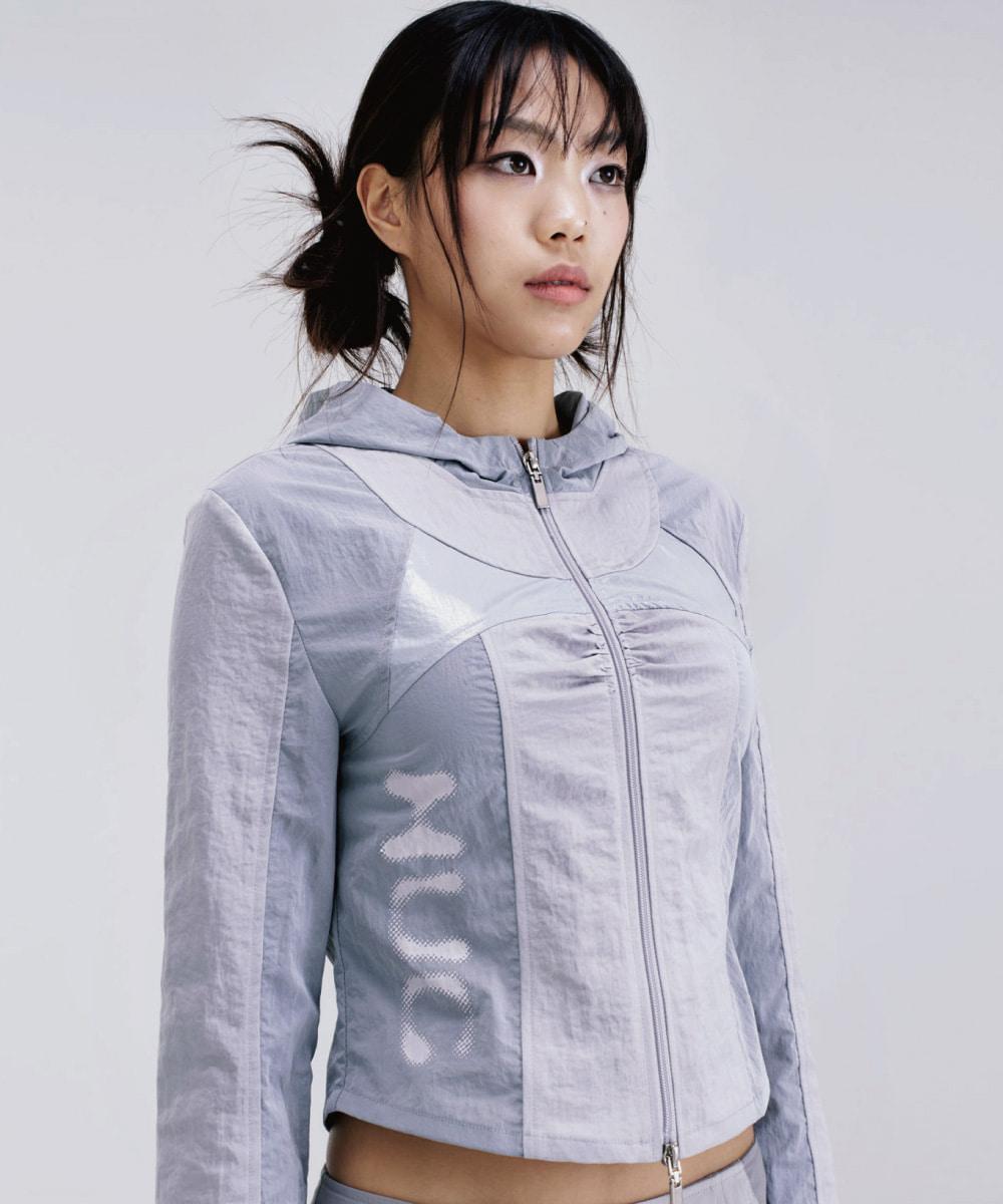 Shirring wind breaker (Gray)