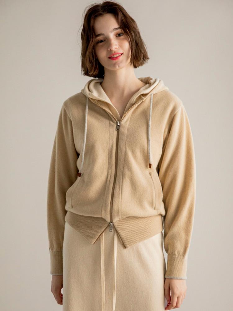 cashmere hood zip-up Beige 캐시미어 후드집업 베이지