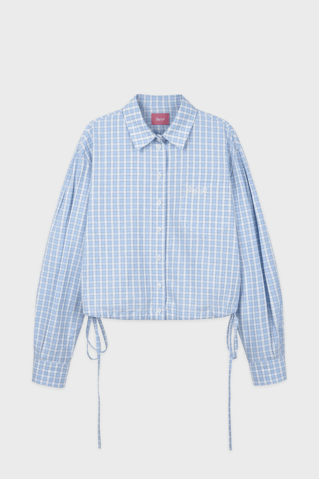 2-Way Drawstring Crop Shirt (Blue)
