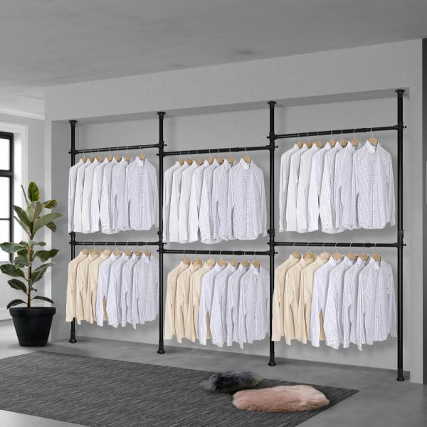 6단 조절행거 38mm 블랙, 블랙앤화이트