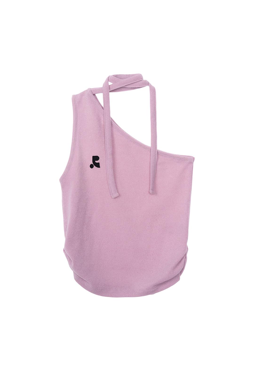 RR ONE SHOULDER TIE TOP - PINK