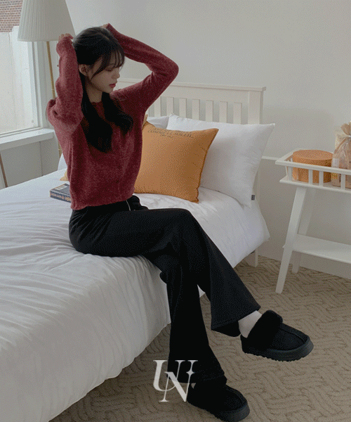 (1+1)당일출고🚚[컬러추가][숏,롱/기모] #UNIVE -5kg 글램 하이웨스트 세미 부츠컷 트레이닝 팬츠 3color