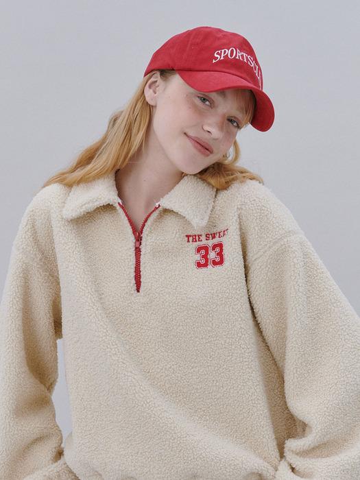 Shearling Half Zip-up Top (IVORY)