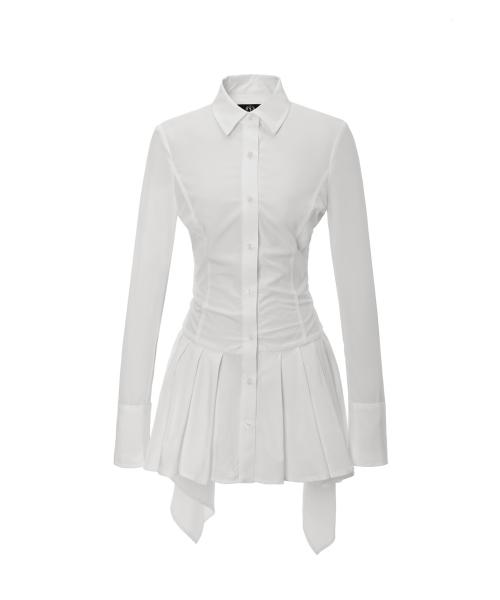 오드원아웃(ODDONEOUT)  [ODDONEOUTXKHAKIPOINT] DRAPE SHIRT DRESS WHITE - 사이즈 & 후기 | 무신사
