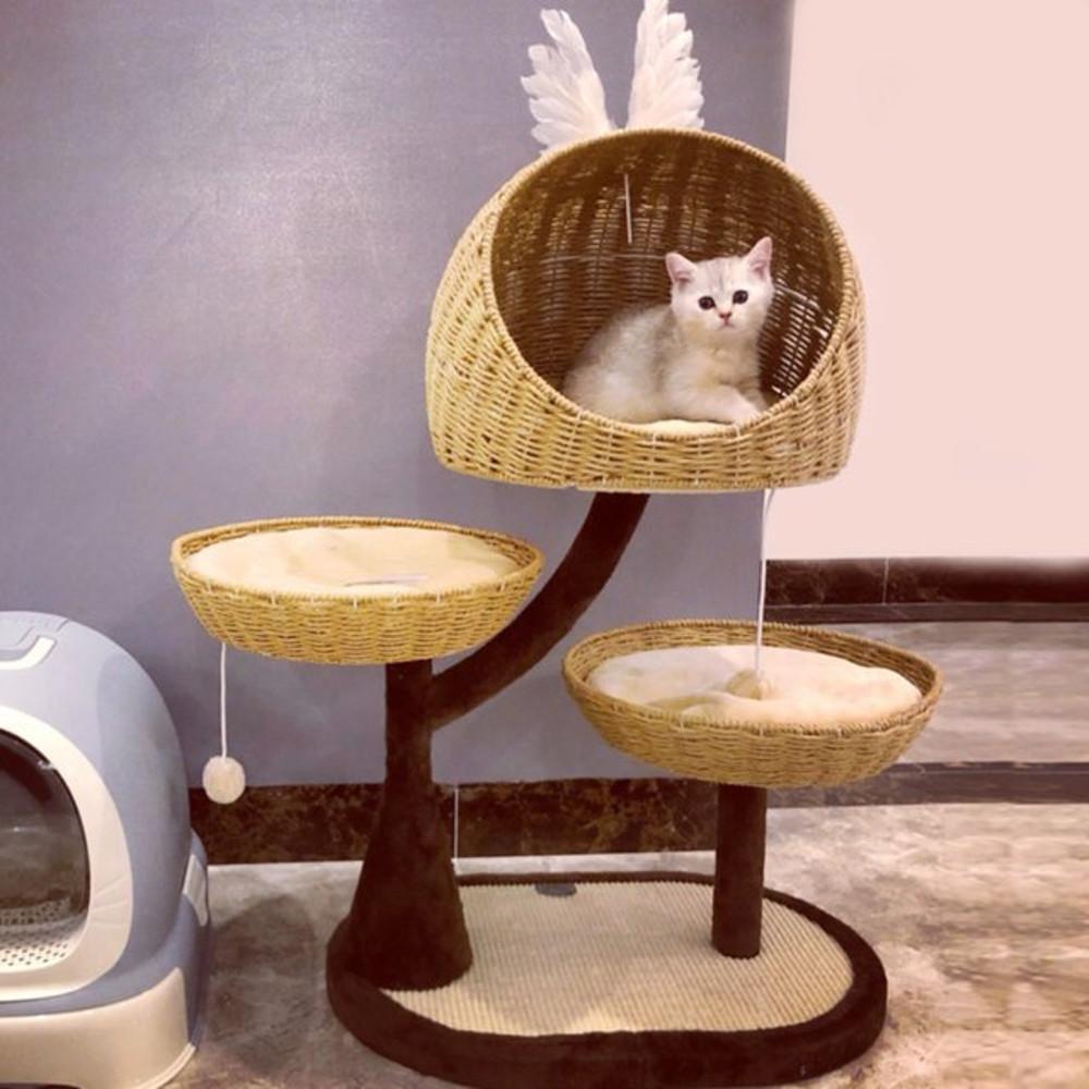 캣타워 고양이 편직 숙면 라탄 캣트리 PP0274