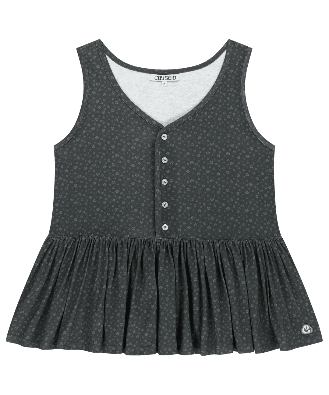 DUDU RUFFLE SLEEVELESS CHARCOAL