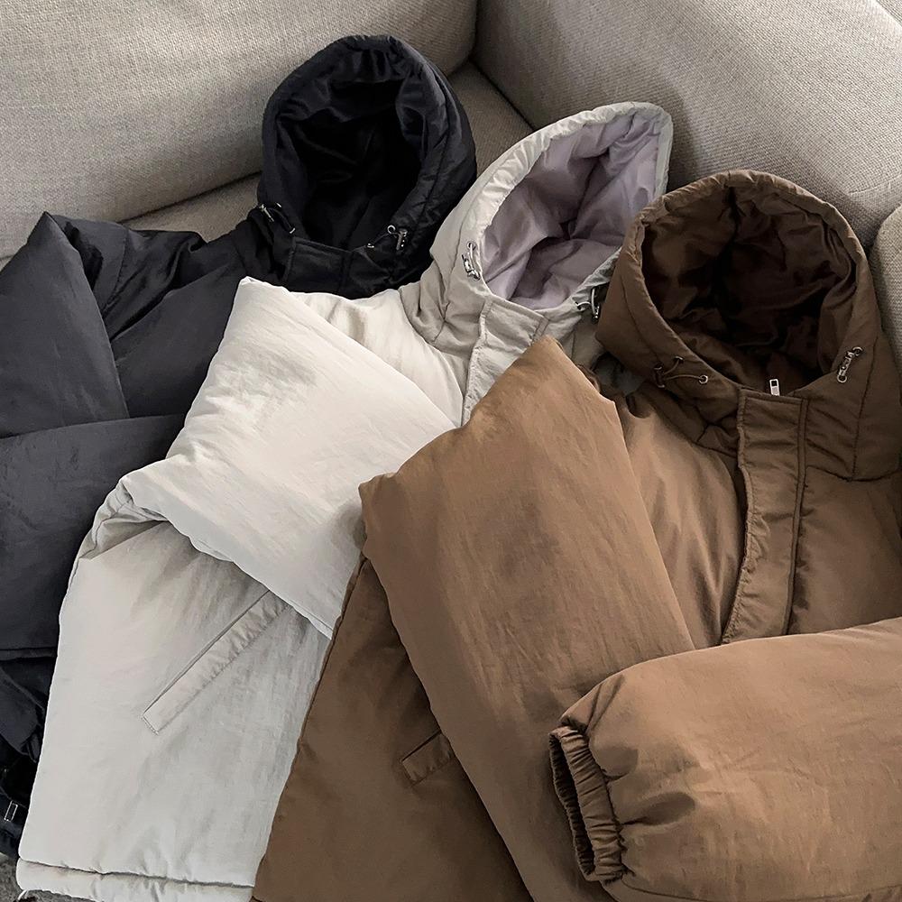 윈터 데일리 스트링 빅후드 패딩 (3color)