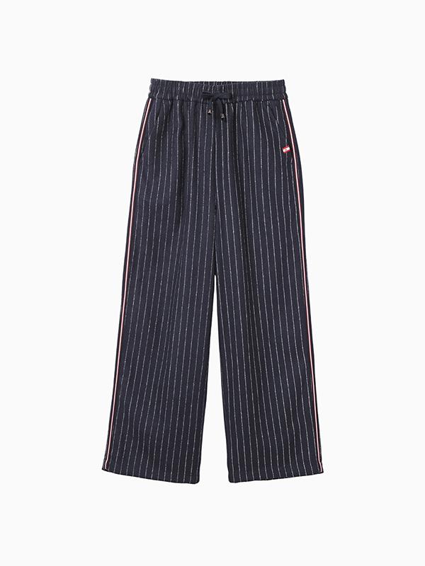 MNS Pinstripe Wide Brushed Pants_Navy