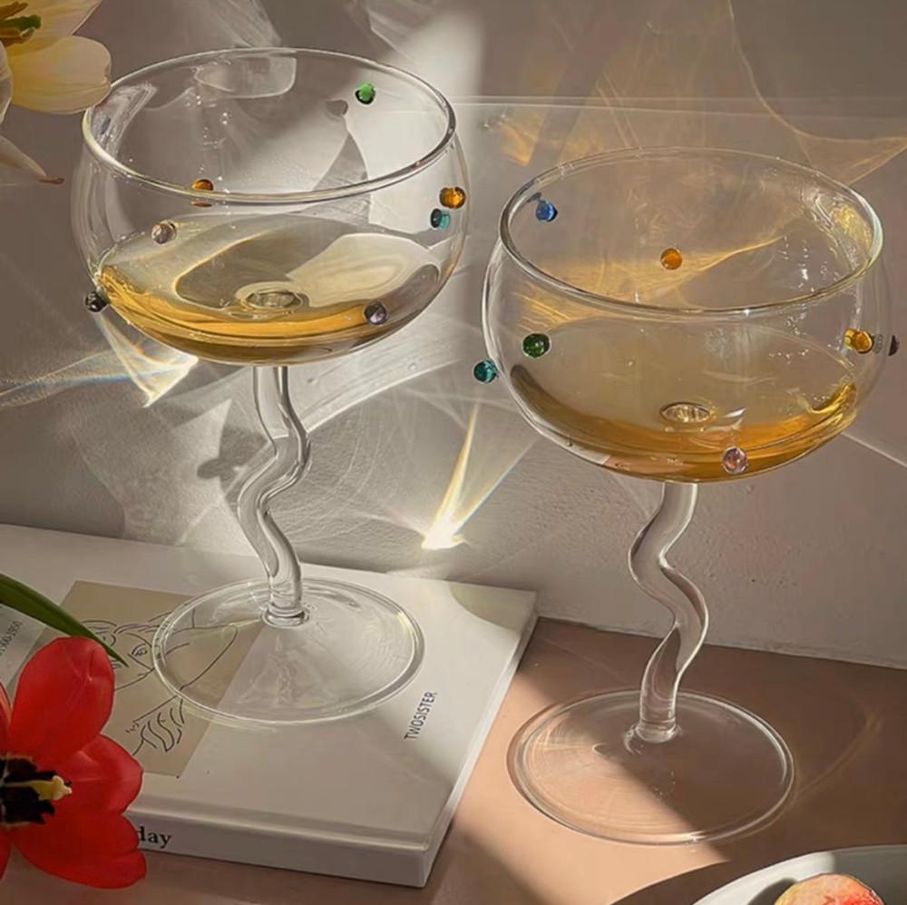 오렌지베케이션 캔디 글라스 와인잔