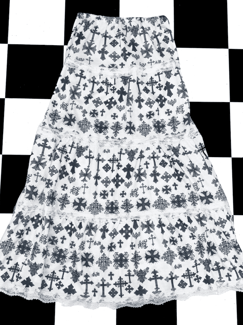GOTH GIRL WAFFLE LONG SKIRT