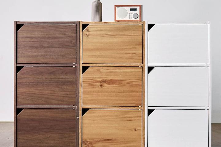 1+1 단독특가! 모듈 책장 공간박스 도어형 3단 3colors