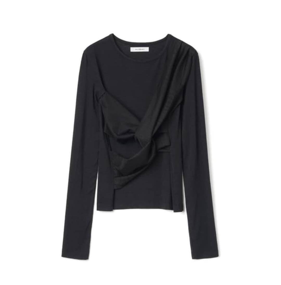 밀로우먼 메쉬 트위스트 티셔츠 블랙 | 후루츠패밀리