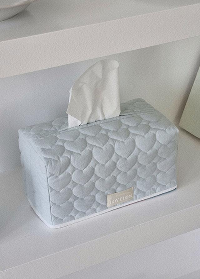 파스텔 하트 티슈케이스 라이트블루