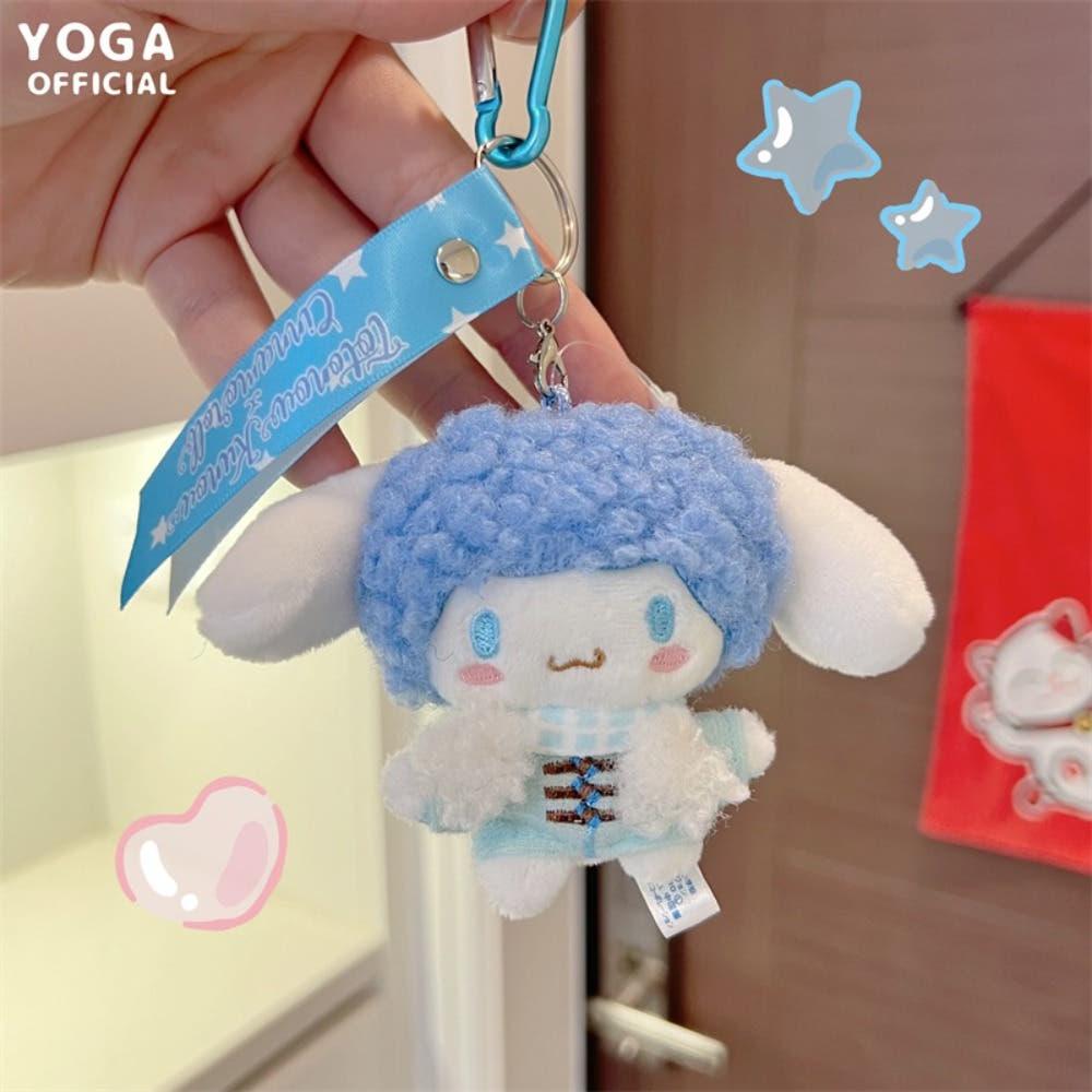 폭발 머리 시나모롤 팬던트 산리오 인형 캐릭터 귀여운 리본 열쇠 가방 걸이 고리 키 홀더 생일 선물