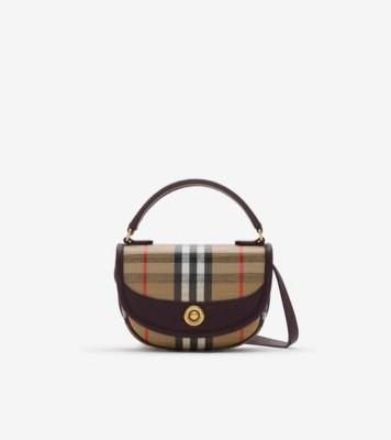 미니 하이랜드 백​ (샌드) - 여성, 리넨, 면 | 공식 Burberry®
